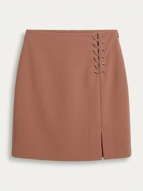 White House Black Market Lace-Up Mini Skirt in Brown Size 2 NWOT never worn
